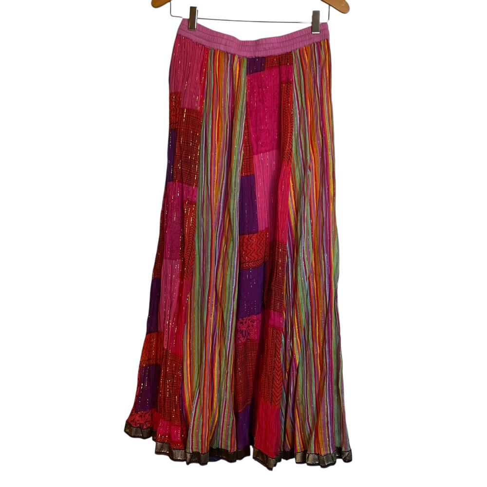Soft Surroundings Multicolor Patchwork Maxi Skirt - image 2